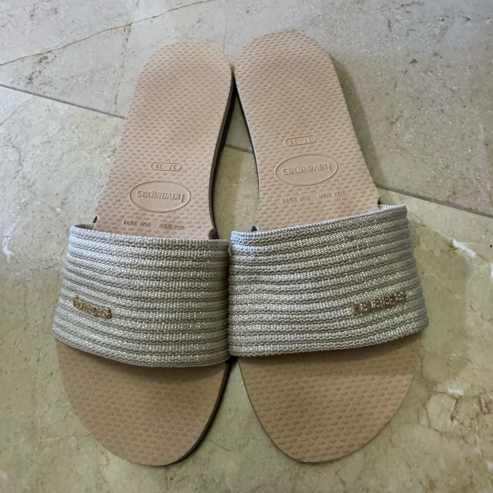 Havaianas You Malta Gold woven slides